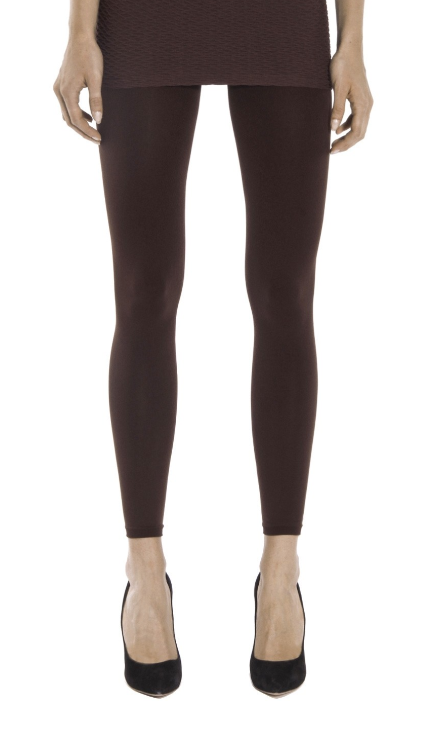 Emilio Cavallini Super Opaque Leggings - 200 denier matte footless tights in aubergine/eggplant
