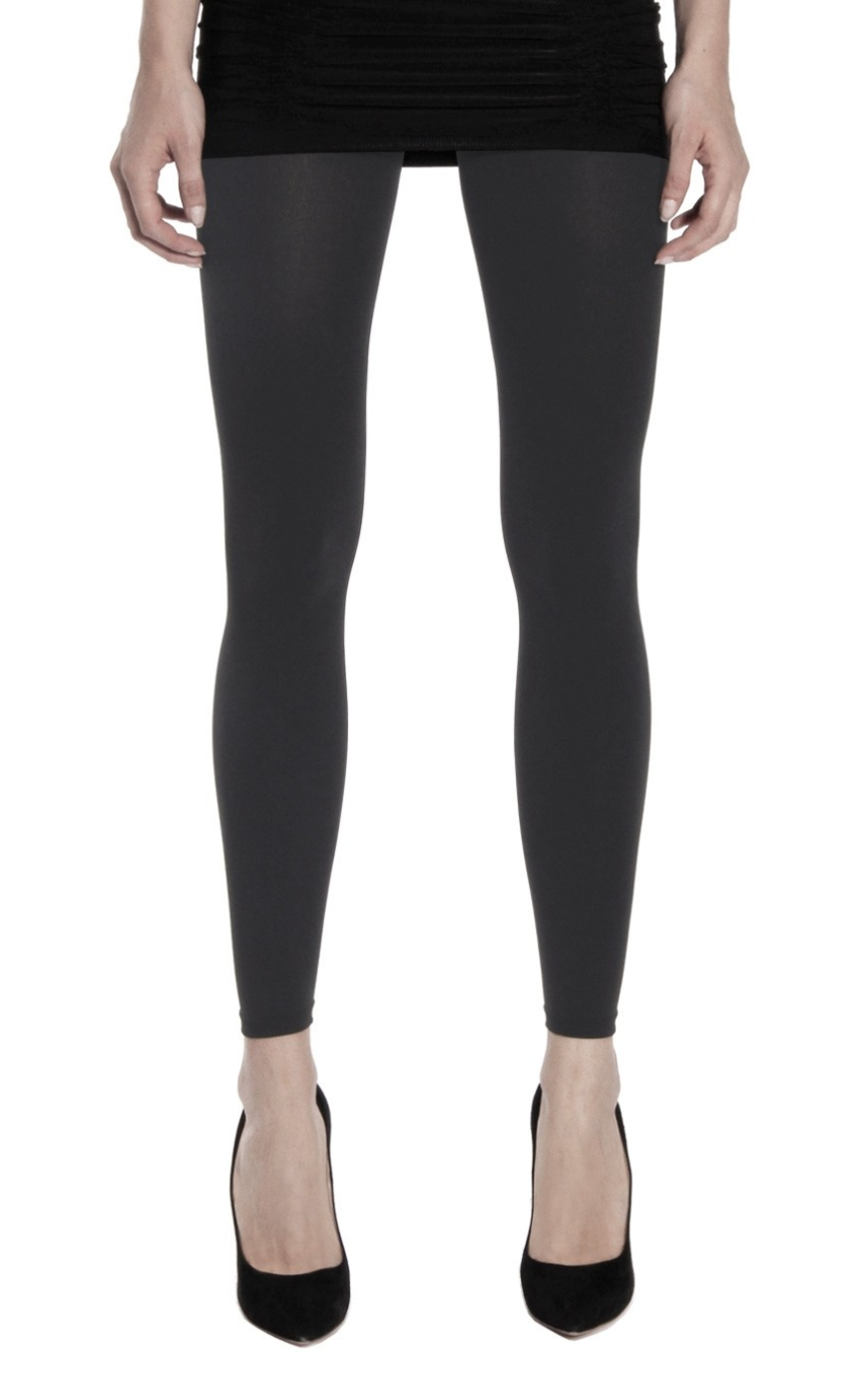 Emilio Cavallini Super Opaque Leggings - 200 denier matte footless tights in dark grey