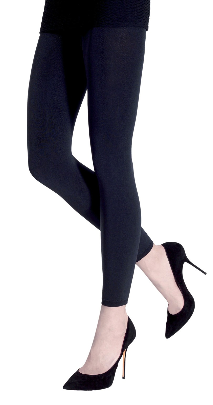 Emilio Cavallini Super Opaque Leggings - 200 denier matte footless tights in navy
