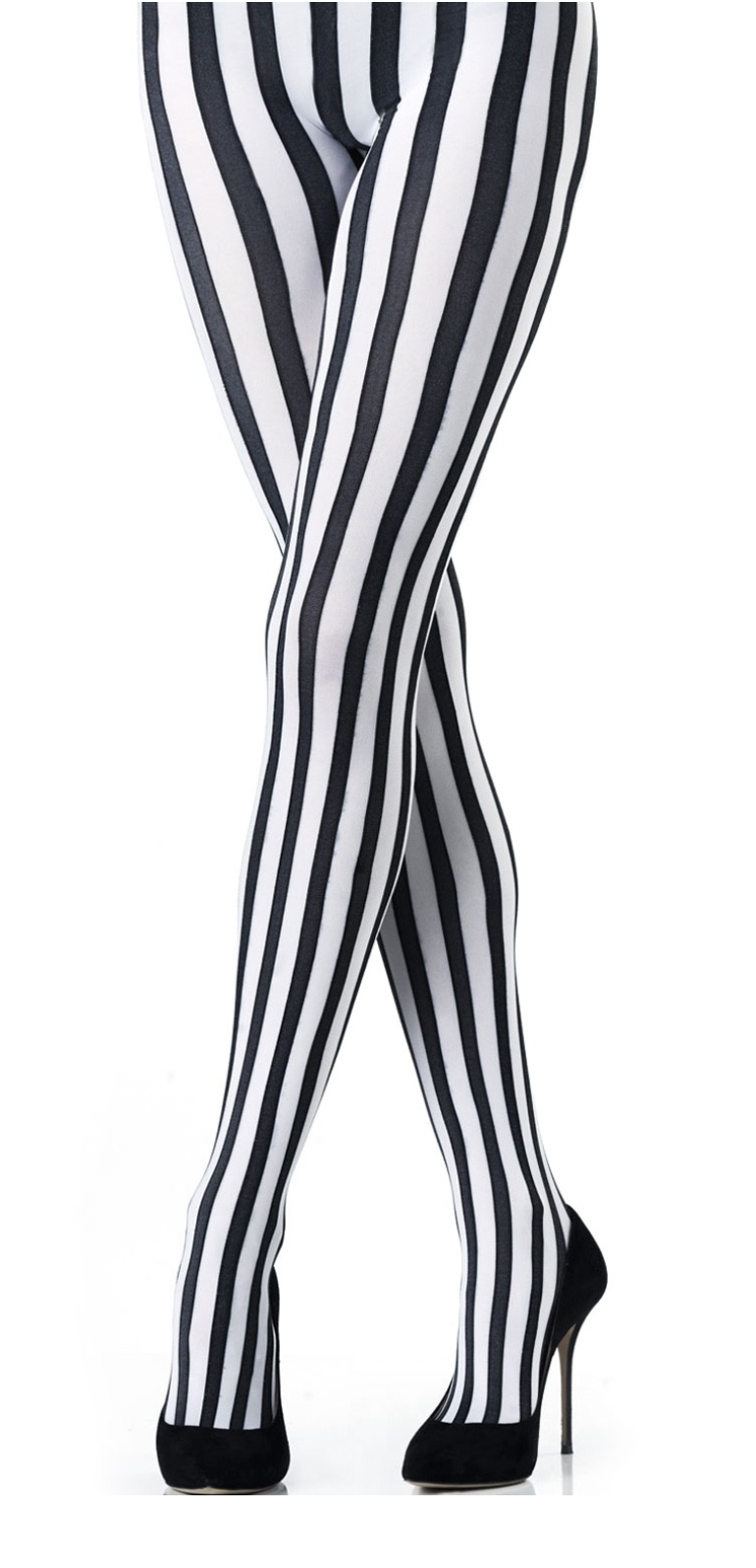 Emilio Cavallini Two Toned Vertical Stripes Tights - black and white striped tights