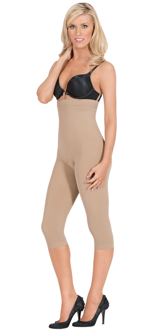 Julie France JF019 High Waist Capri Leggings - nude shaping and sculpting high waisted leggings
