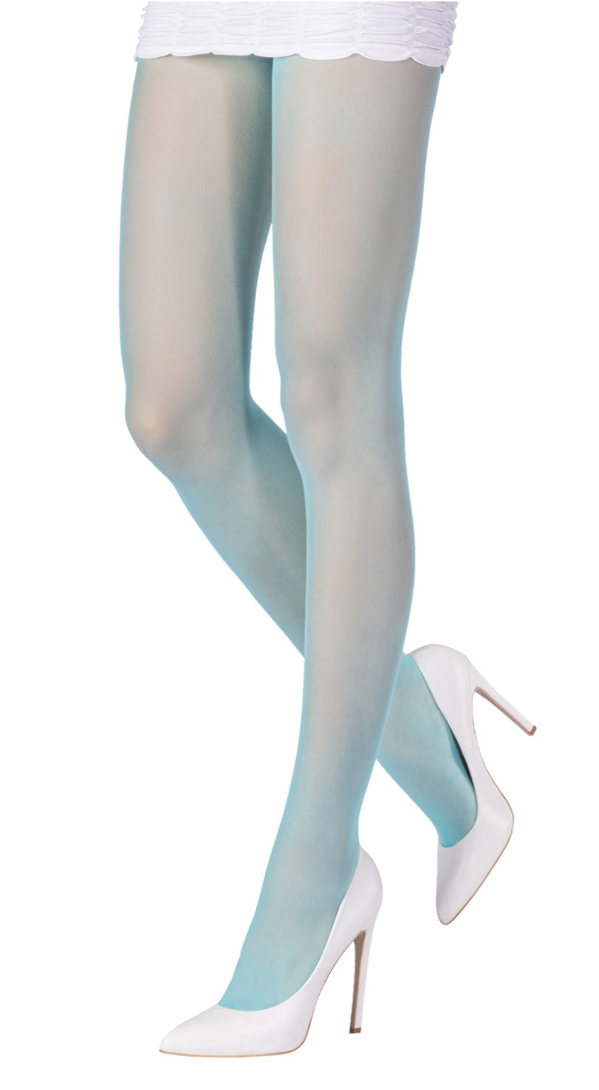 Emilio Cavallini 3 Dimensions Tights - 30 denier matte semi-sheer tights in pale turquoise