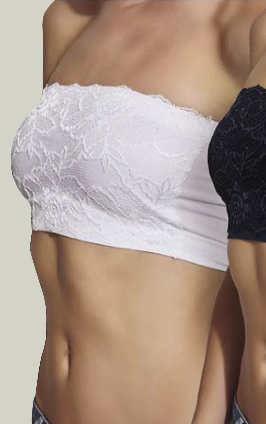 Trasparenze Anice Top - white stretch lace bandeau tube bralette top