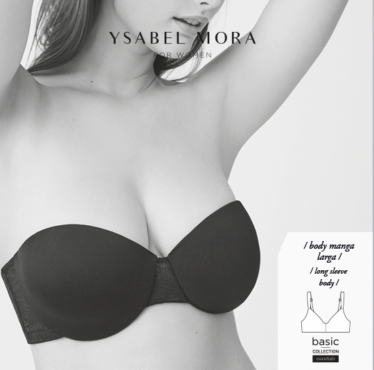 Ysabel Mora 10142 Adhesive Bra - Light push-up reusable adhesive bra. This bra is strapless and backless and adheres to the chest and sides, ideal for dresses and open back tops.