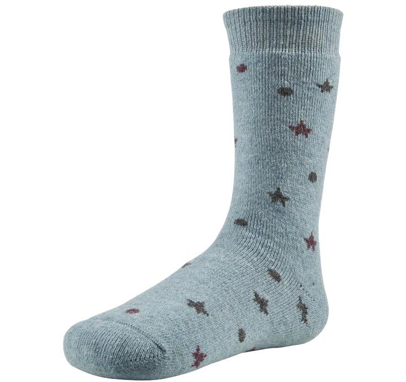 Ysabel Mora 12671 Starry Angora Socks - mint green warm and wooly thermal socks with stars pattern