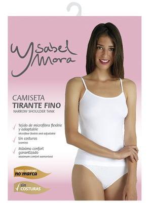 Ysabel Mora - 19105 Camiseta Tirante Fino - seamless microfibre string top in white, black and nude