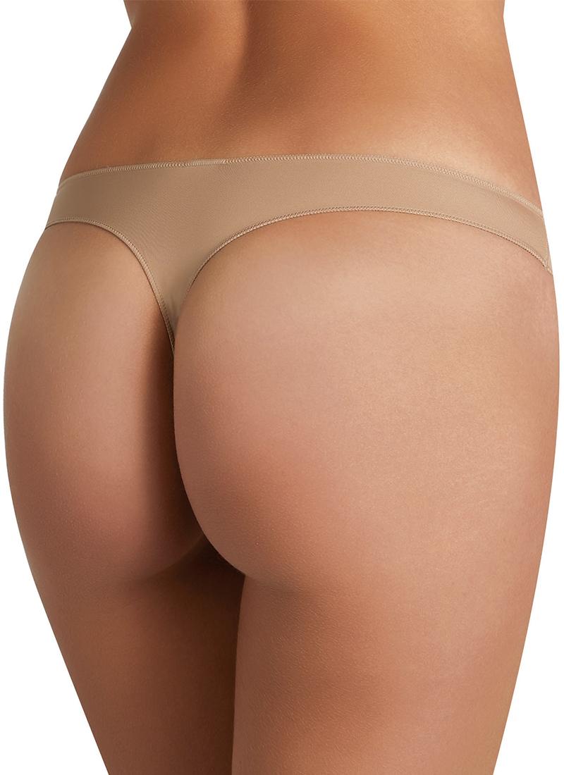 Ysabel Mora - 19634 Tanga Confort - plain low rise mirofibre thong in black and nude