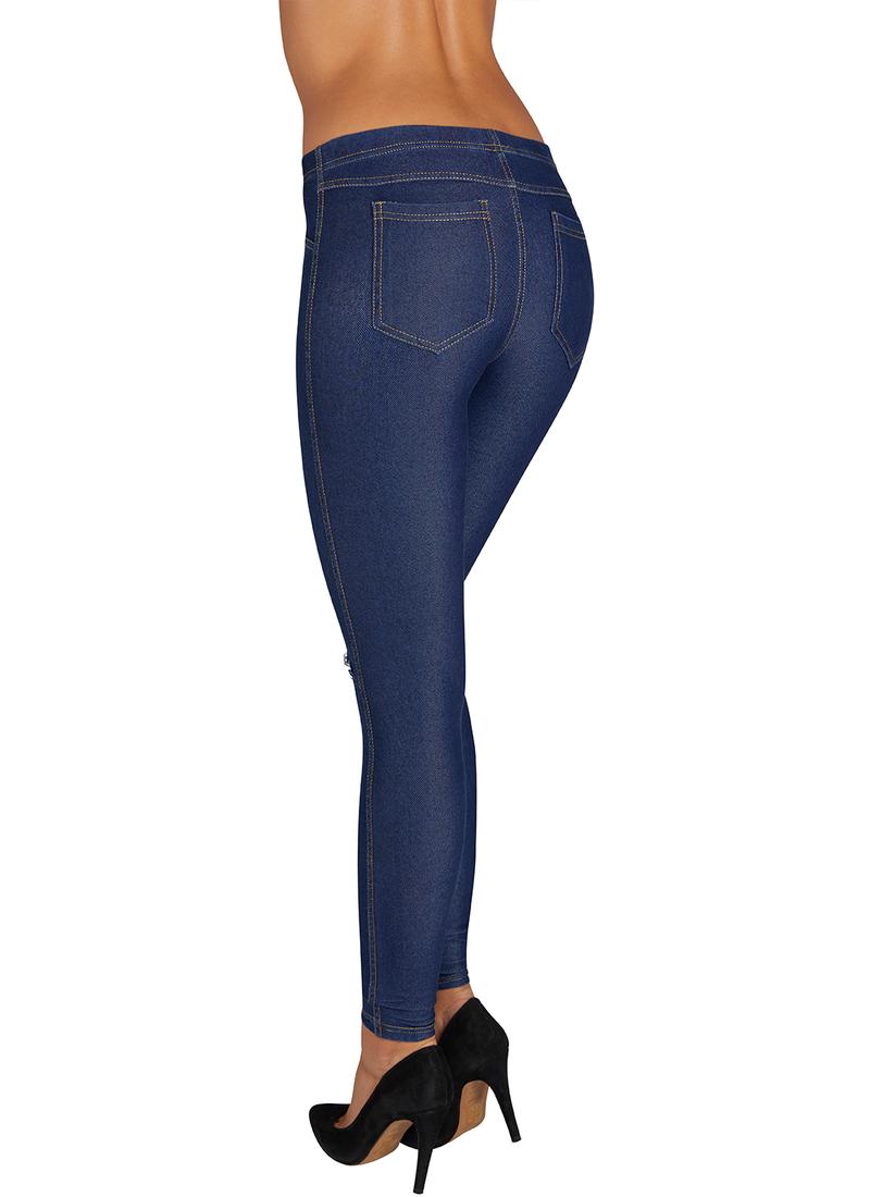 Ysabel Mora - 70213 Ripped Distressed Jeans - dark denim blue stretch cotton jeans/jeggings, available in sizes S,M, L and XL