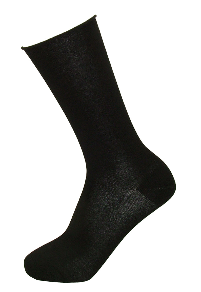 Ysabel Mora - 12345 Bambu - black no cuff bamboo ankle socks, breathable and cool in the Summer, warm in the Winter