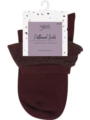Ysabel Mora 12617 - cotton ankle socks with a lam̩ glitter frill cuff