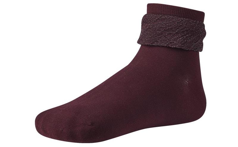 Ysabel Mora 12617 - cotton ankle socks with a lam̩ glitter frill cuff
