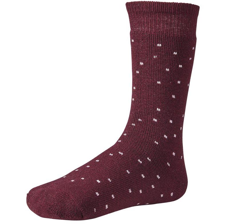 Ysabel Mora 12625 - wine angora socks with pink speckled pattern