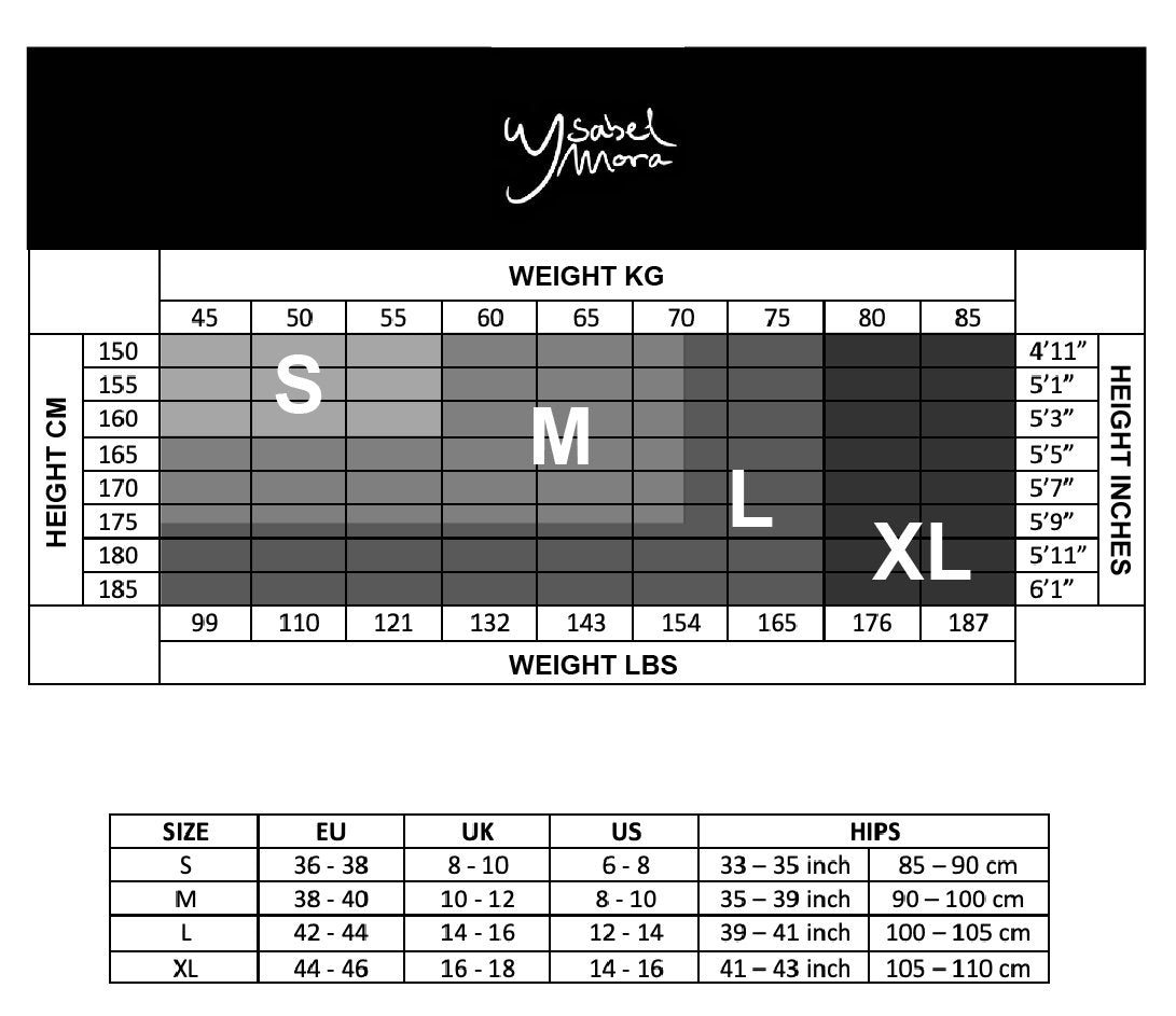 Ysabel Mora Size Chart (leggings)