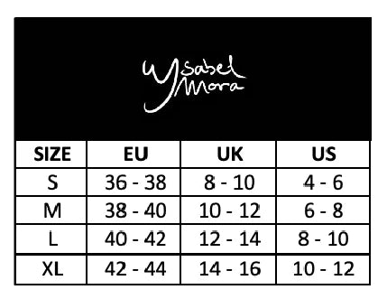 Ysabel Mora Size Chart (tops)