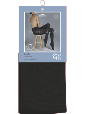 Ysabel Mora 16426 Cotton Opaque Tights - soft and warm thermal knitted tights in black and navy