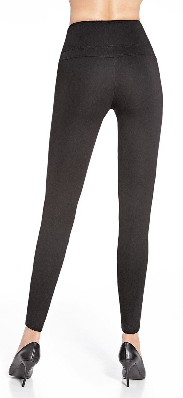 BasBleu Livia Leggings - black high waisted control top waist shaping leggings