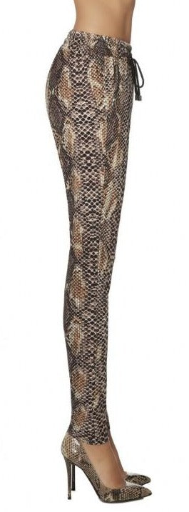 BasBlack Naya Trousers - snake print jogger style pants
