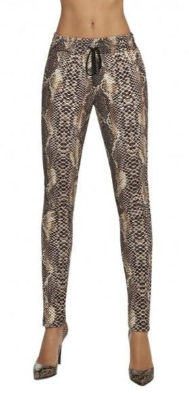 BasBlack Naya Trousers - snake print jogger style pants