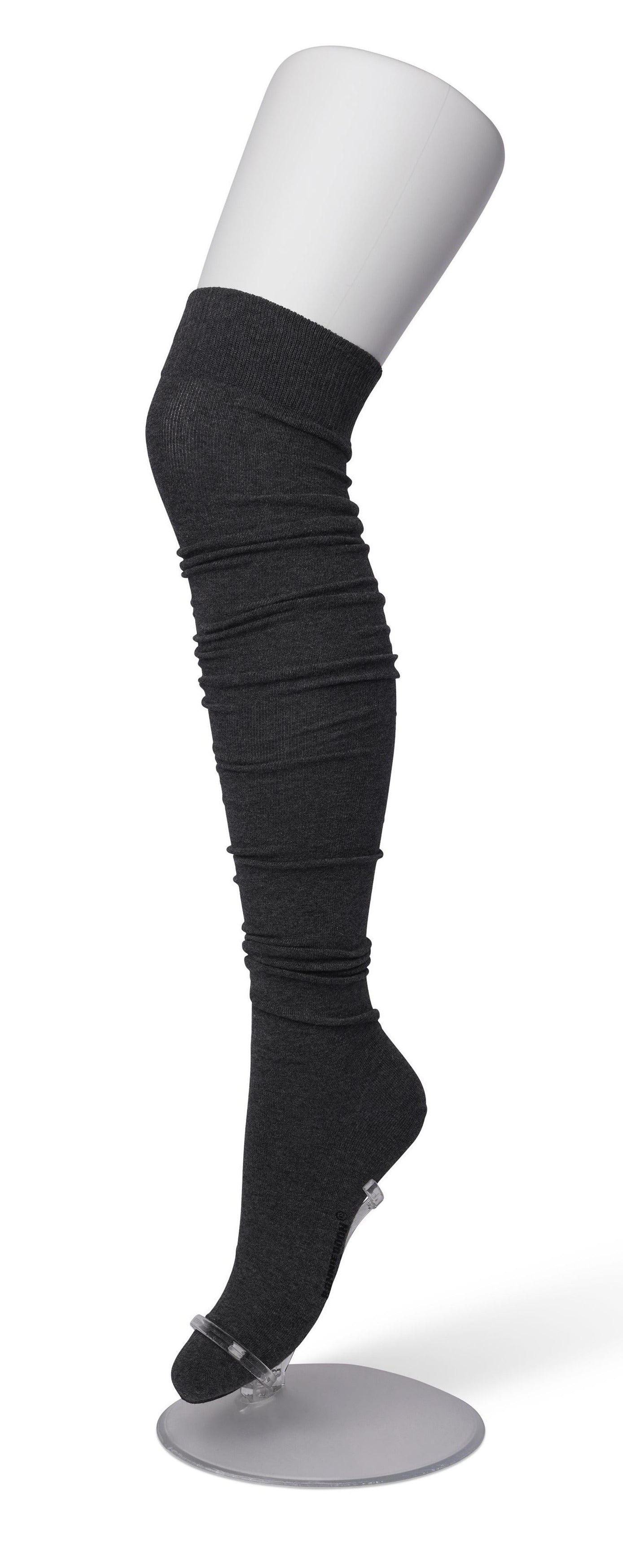 Bonnie Doon Cotton Over The Knee Sock P53496 - dark grey cotton thigh high socks