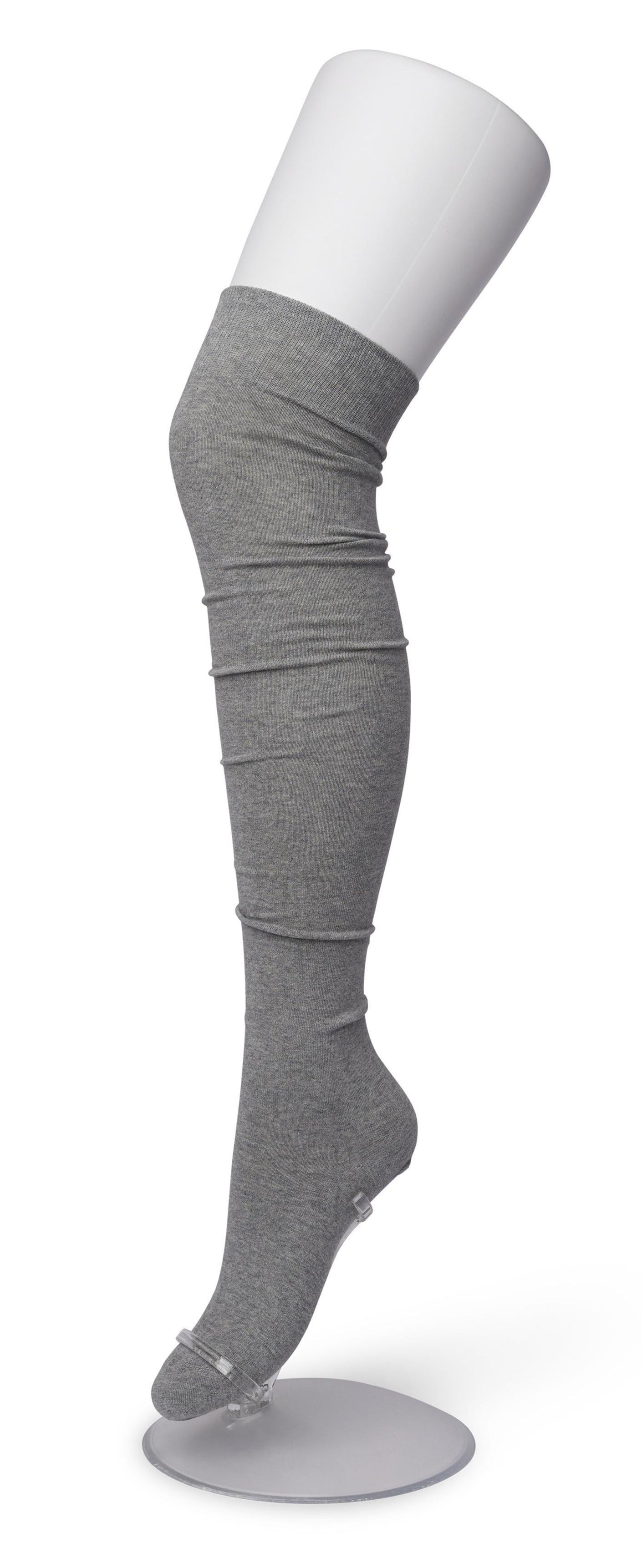 Bonnie Doon Cotton Over The Knee Sock P53496 - light grey cotton thigh high socks