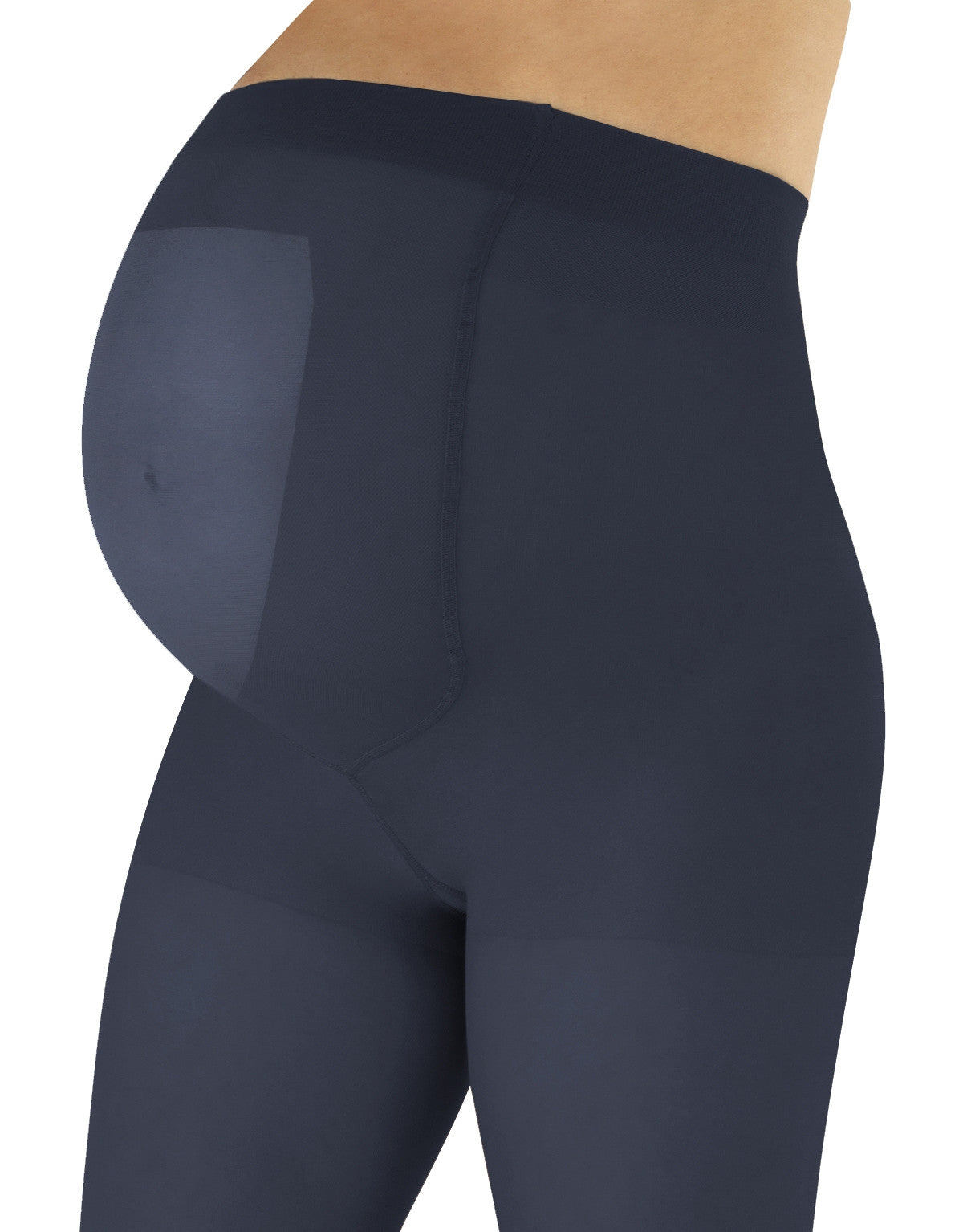 Calzitaly 100 Den Maternity Tights - Denim blue ultra opaque pregnancy tights with an extra panel and flat seam.