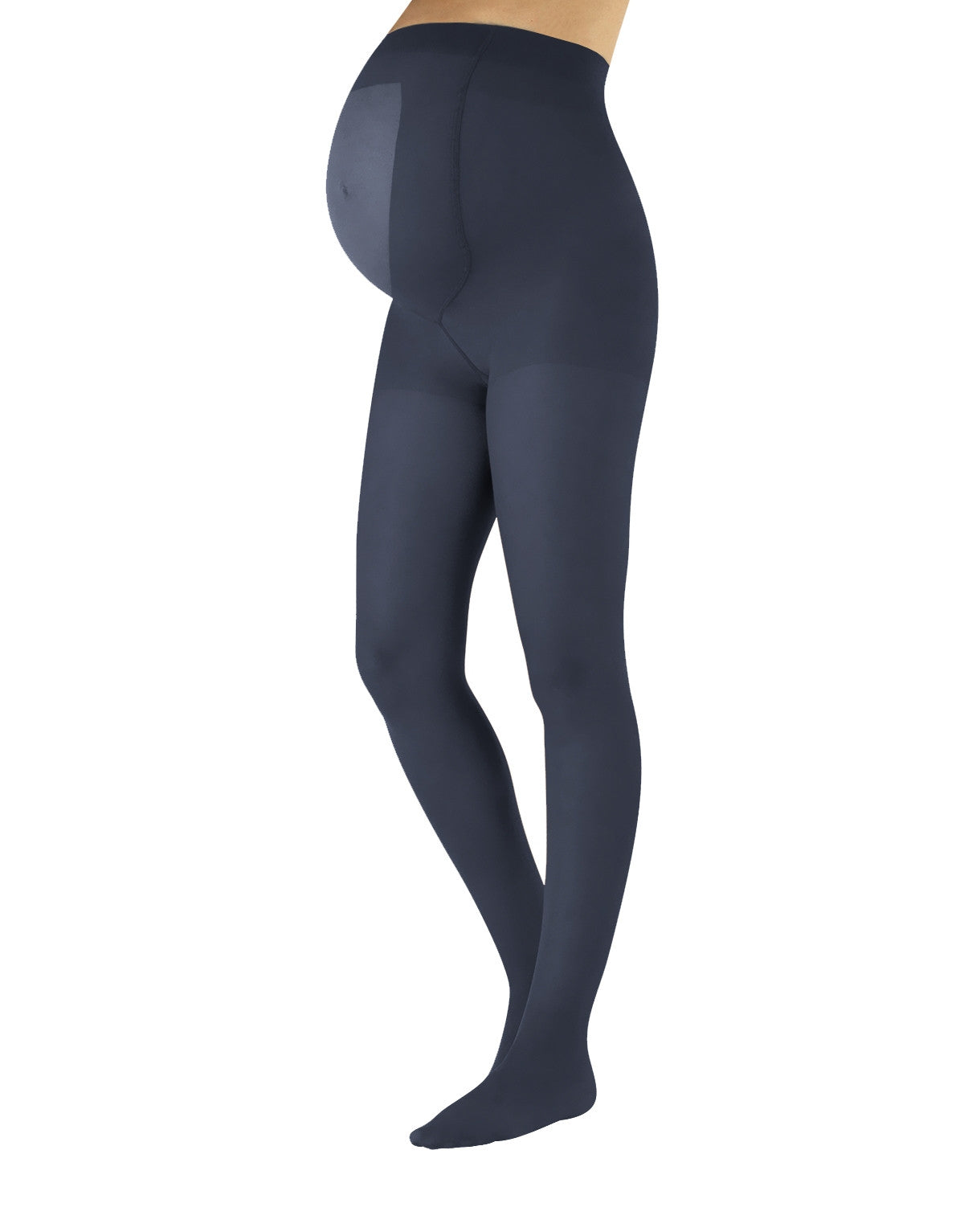 Calzitaly 100 Den Maternity Tights - Denim Blue ultra opaque pregnancy tights with an extra panel and flat seam.
