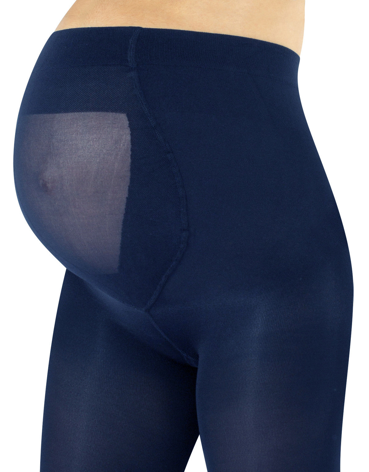 Calzitaly 100 Den Maternity Tights - Navy blue ultra opaque pregnancy tights with an extra panel and flat seam.