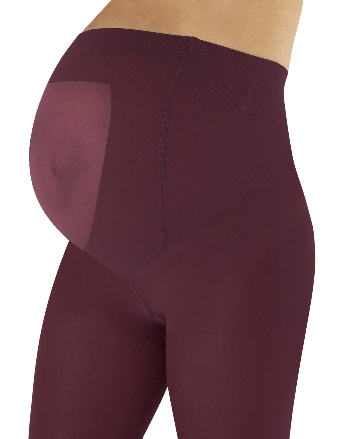 Calzitaly 100 Den Maternity Tights - Wine ultra opaque pregnancy tights with an extra panel and flat seam.