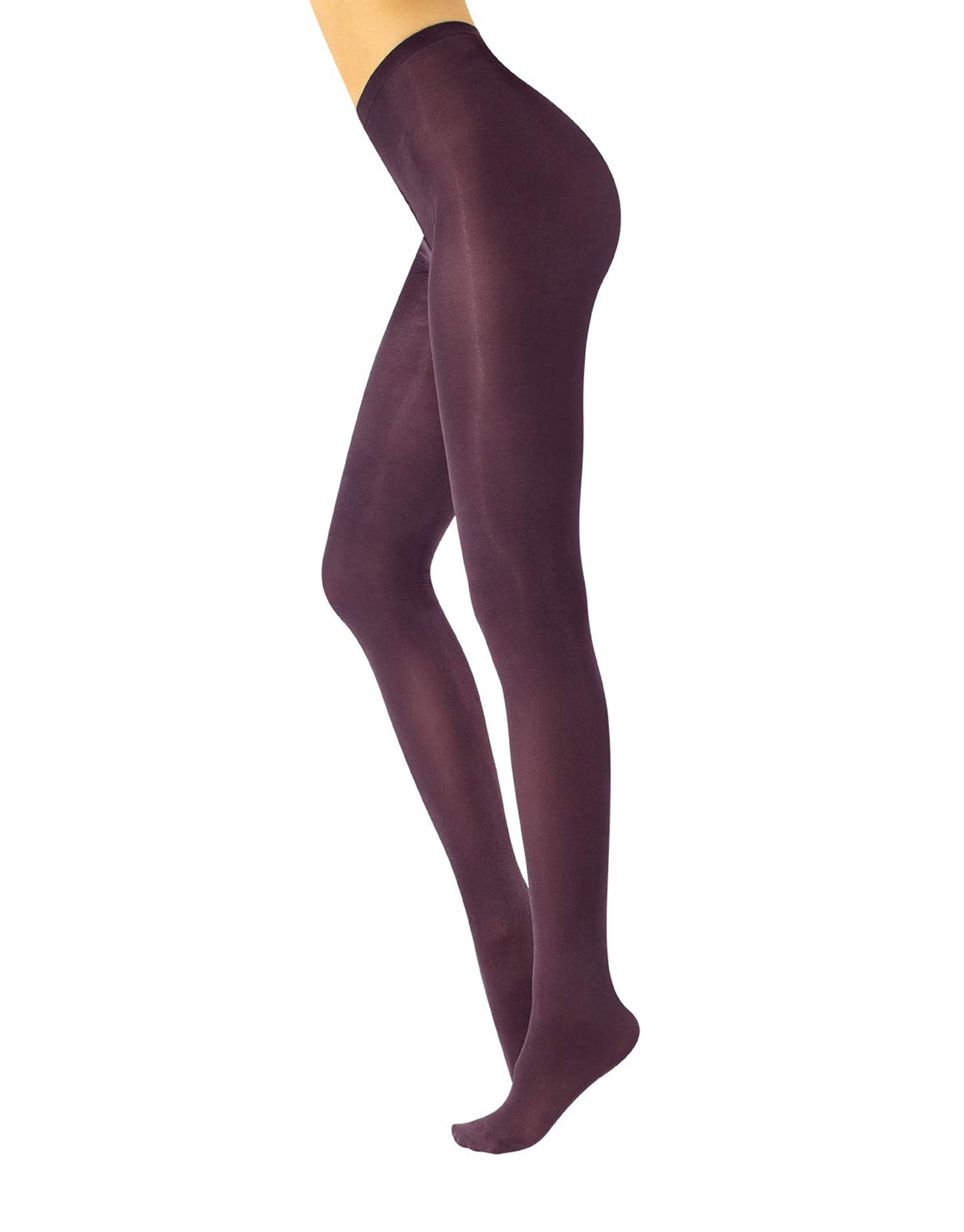 Calzitaly Glossy Tights - Dark Purple ultra opaque tights with a shiny satin finish.