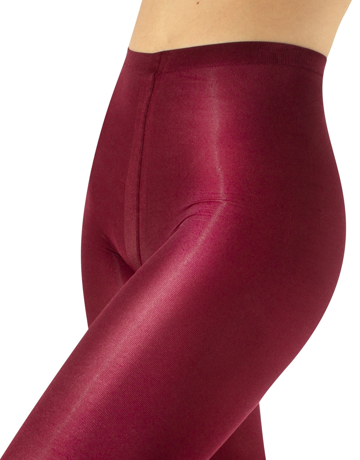 Calzitaly Glossy Tights - Wine ultra opaque tights with a shiny satin finish.