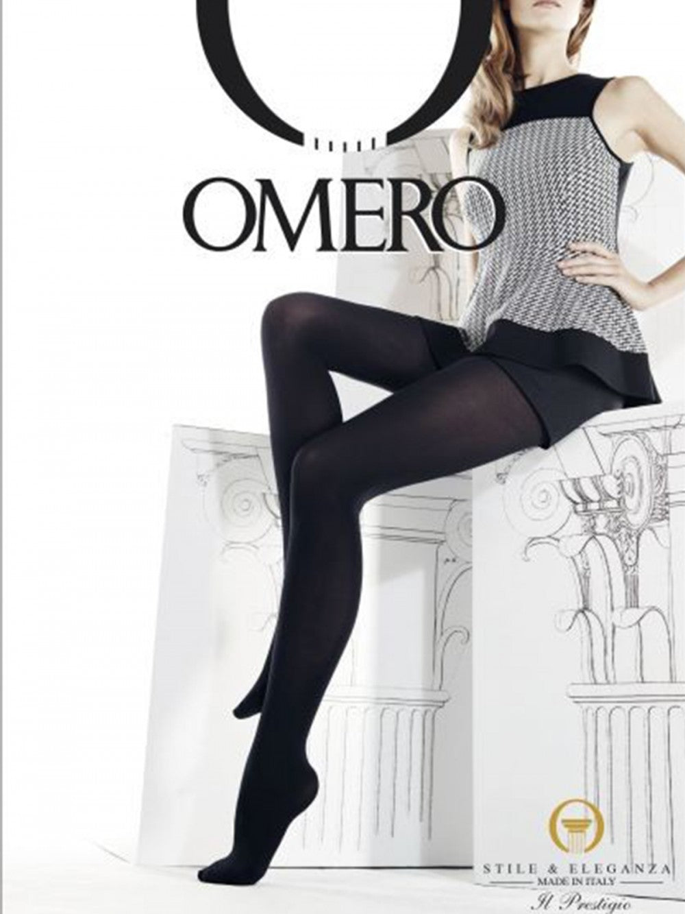Omero Iride 50 Collant - 50 denier soft opaque tights in ivory, beige and pale / light grey