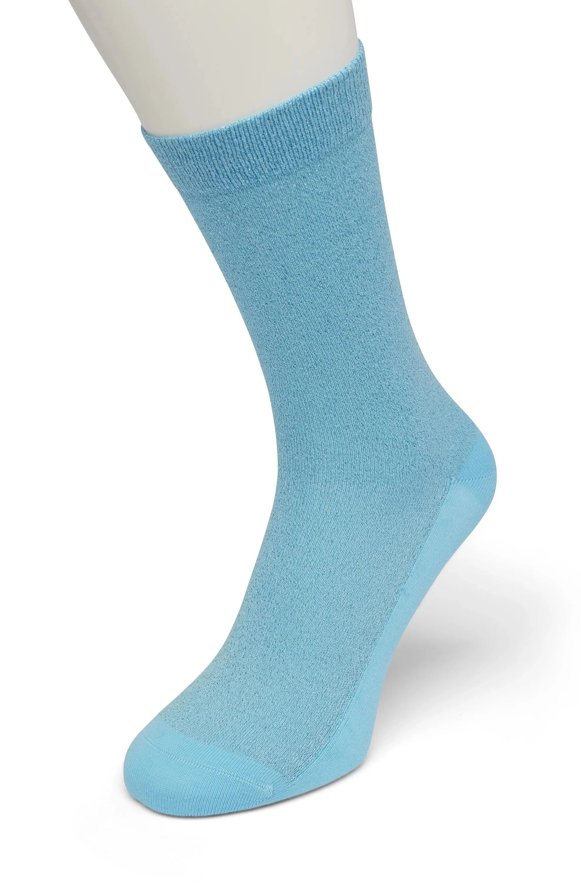 Bonnie Doon BP051138 Cotton Sparkle Socks - light sky blue socks with aqua marine sparkly glitter lam̩ lurex