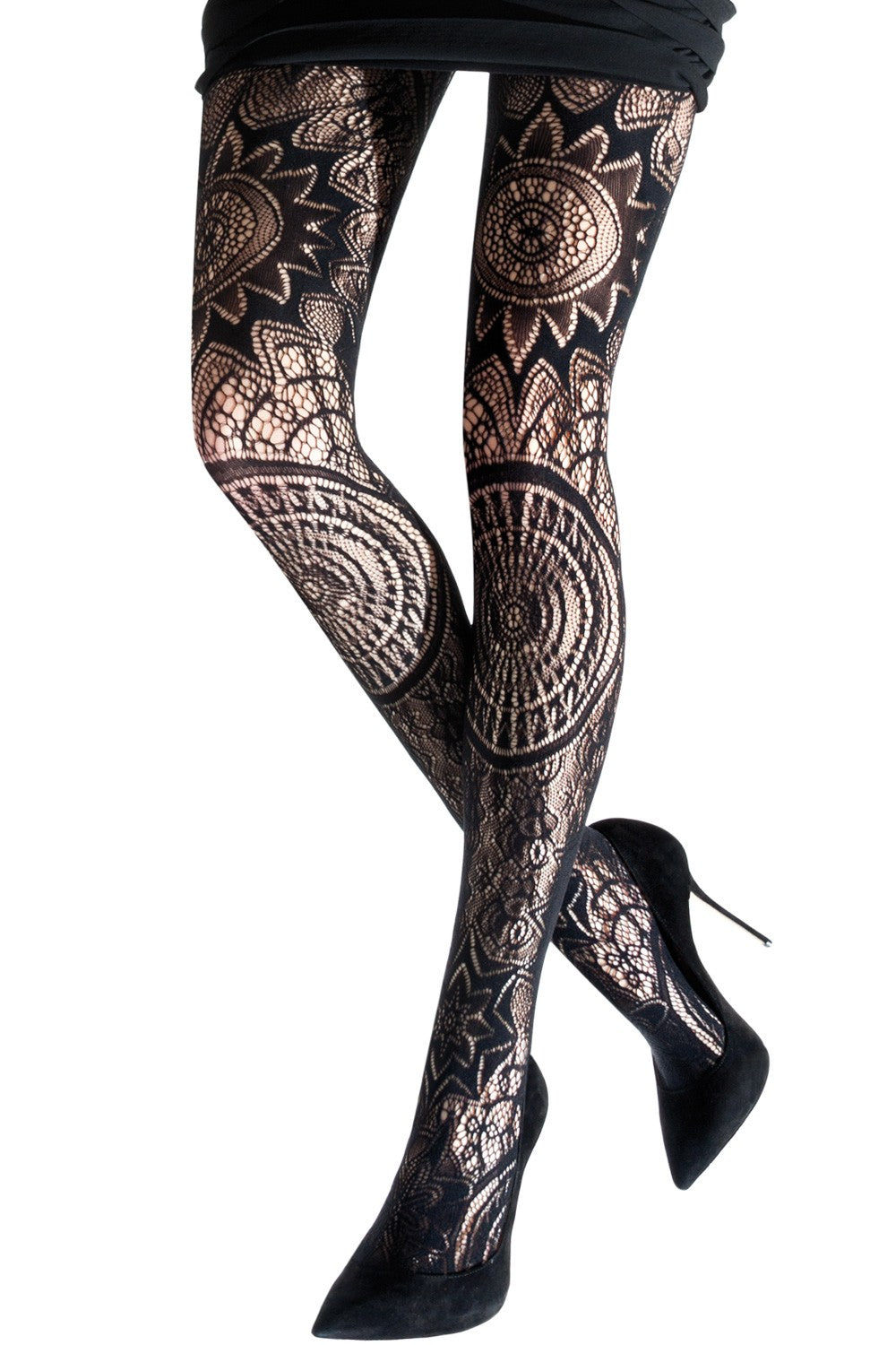 Emilio Cavallini Gothic Lace Tights - openwork lace tights in a gothic mandala style