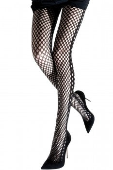 Emilio Cavallini Dots Openwork Tights - circular fishnet mesh tights with a side stripe