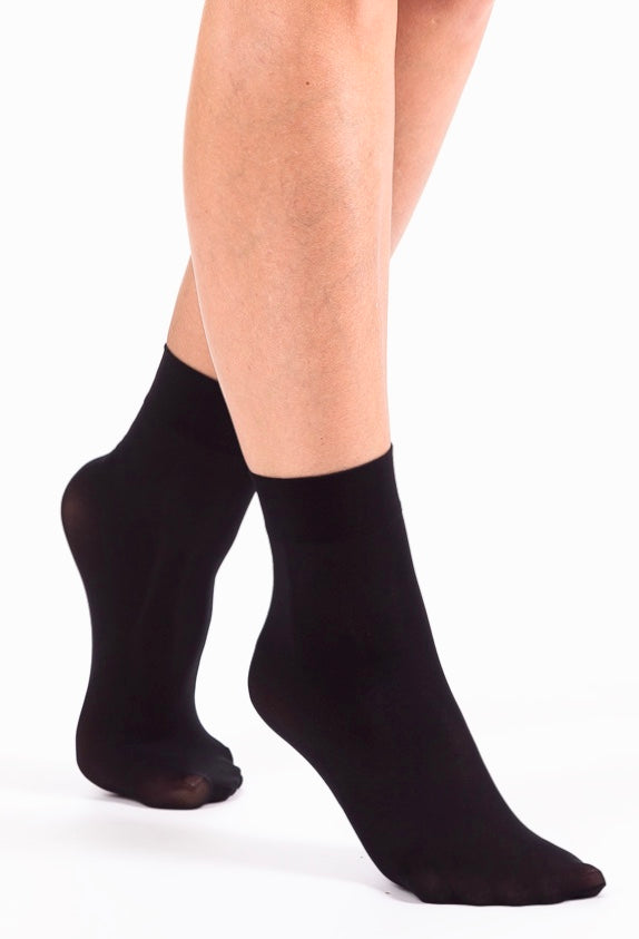 Omsa Micro 50 Calzino - plain black opaque ankle socks