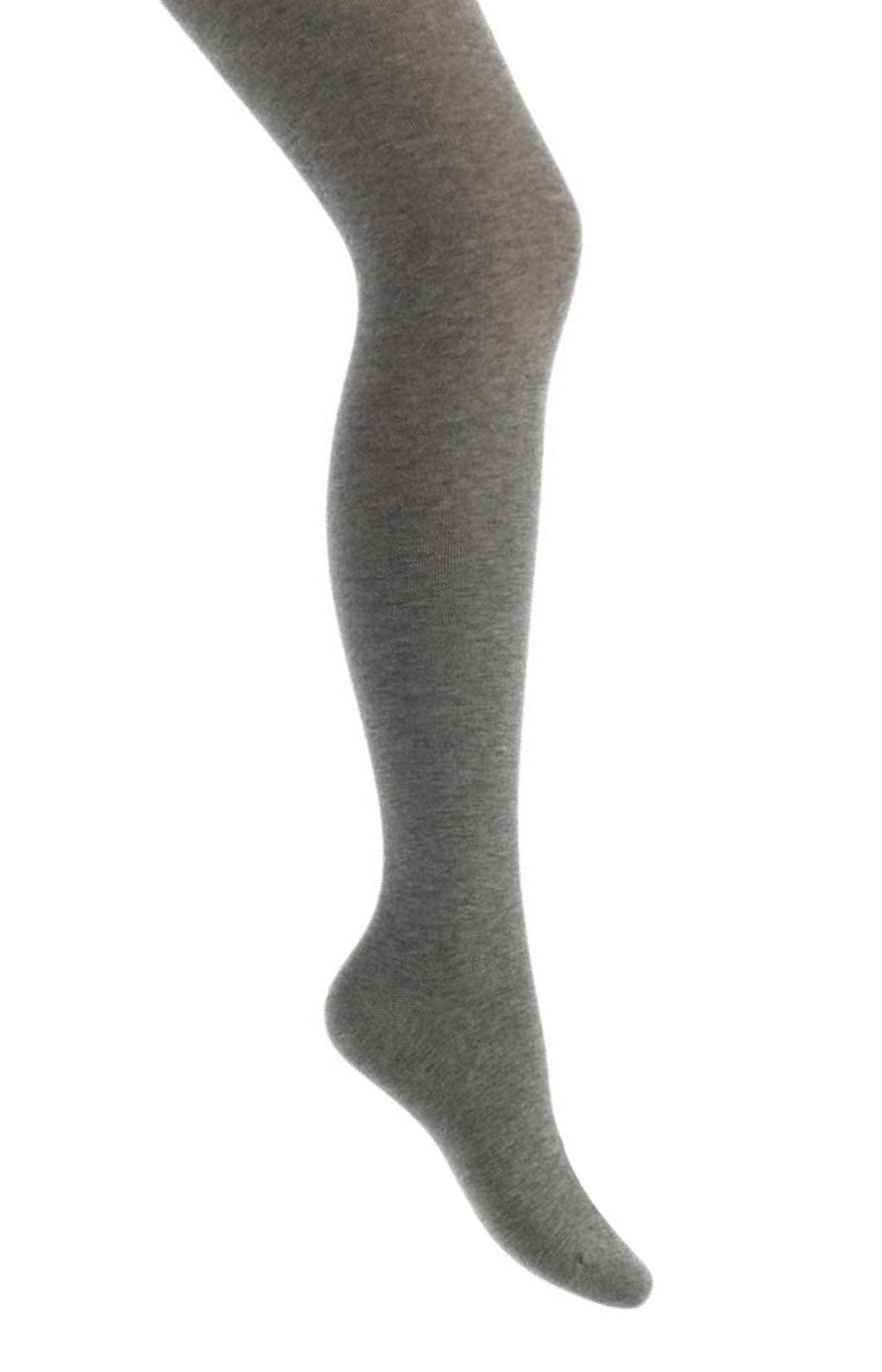 Bonnie Doon Cotton Tights - medium grey melange knitted Winter thermal warm tights
