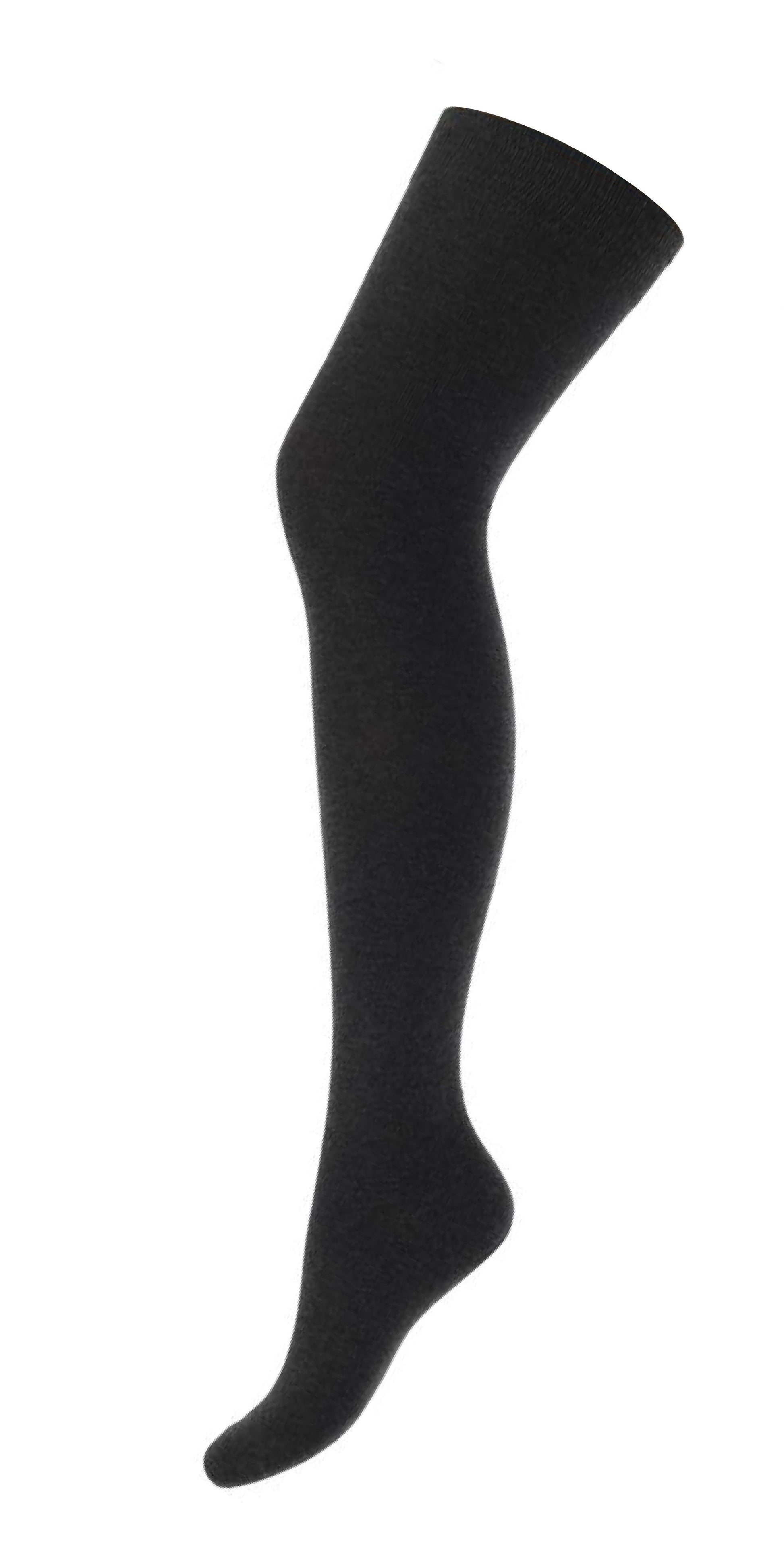 Bonnie Doon Cotton Over The Knee Sock P53496 - black cotton thigh high socks