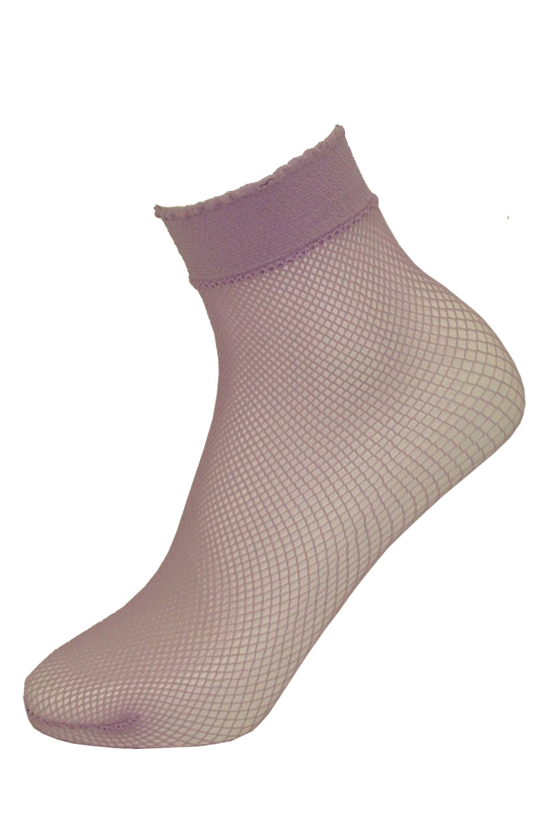 Gipsy Fishnet Ankle Socks - lilac micro net mesh socks