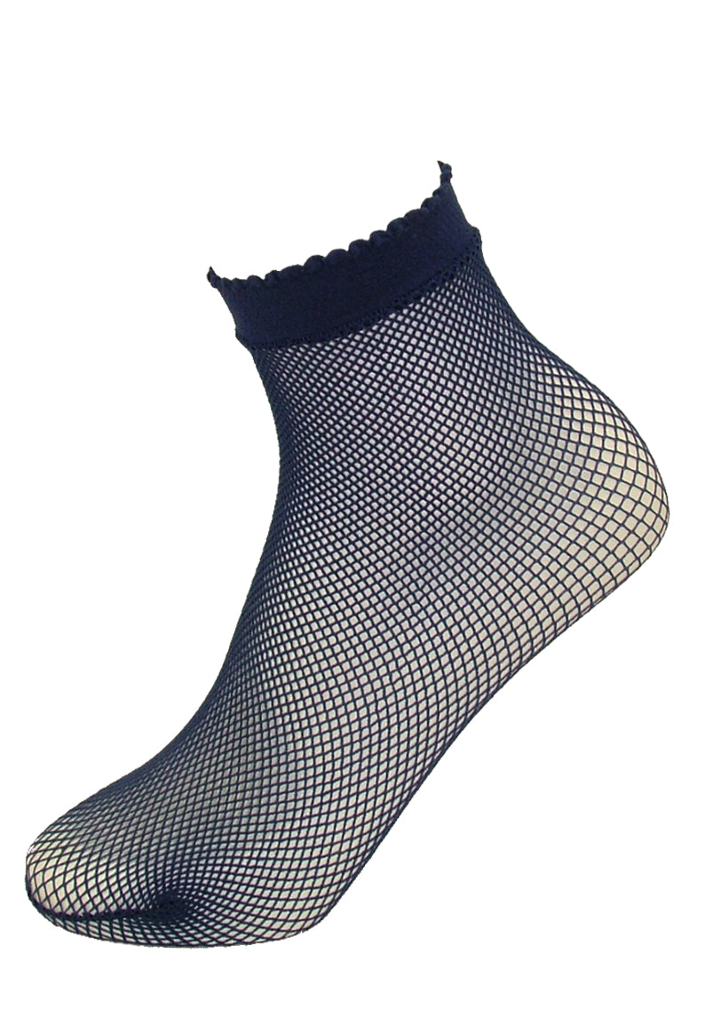 Gipsy Fishnet Ankle Socks - navy micro net mesh socks