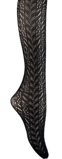 Trasparenze Kraken Collant - Soft openwork cotton crochet cable knit style knitted tights in black