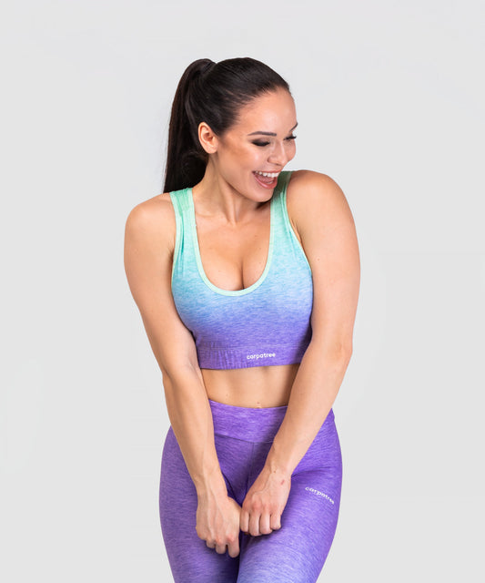 Carpatree Purple Mint Ombre Bra - short cropped sports top