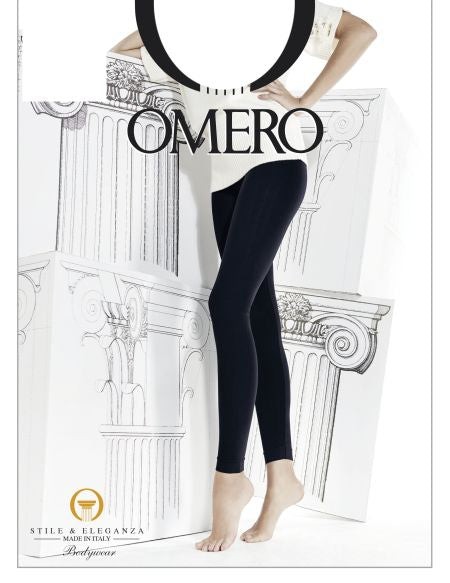 Omero Classic Treggings Microfibre - soft matte opaque stretch leggings in dark navy and grey