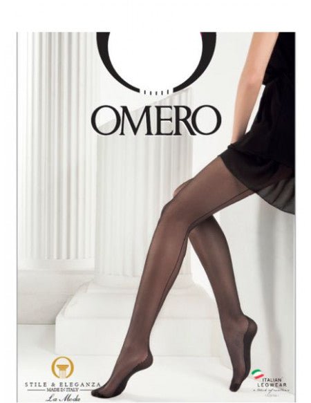 Omero Audrey Collant - sheer black tights with a black back seam / stripe