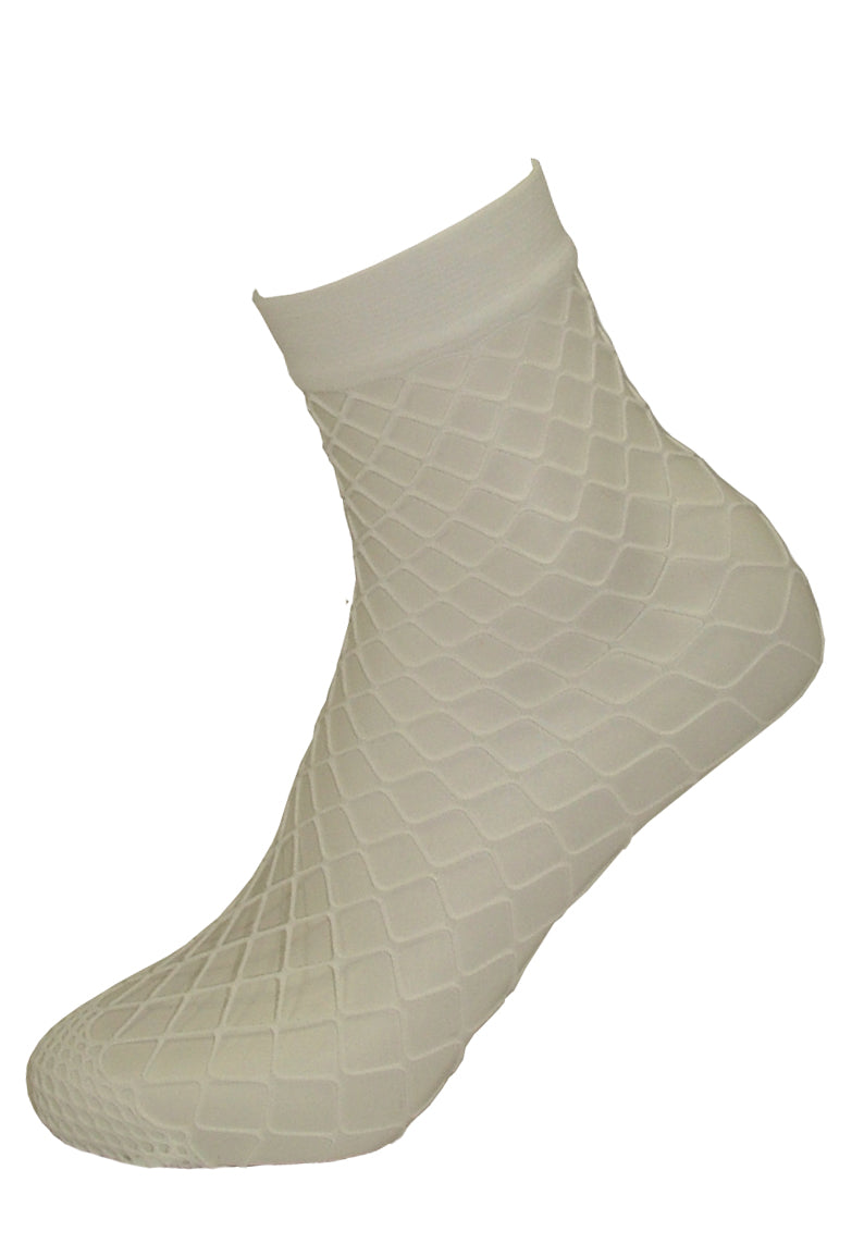 Omero Reta Maxi Calzino - white wide fishnet ankle socks