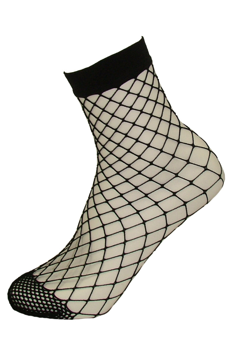 Omero Reta Maxi Calzino - black wide fishnet ankle socks