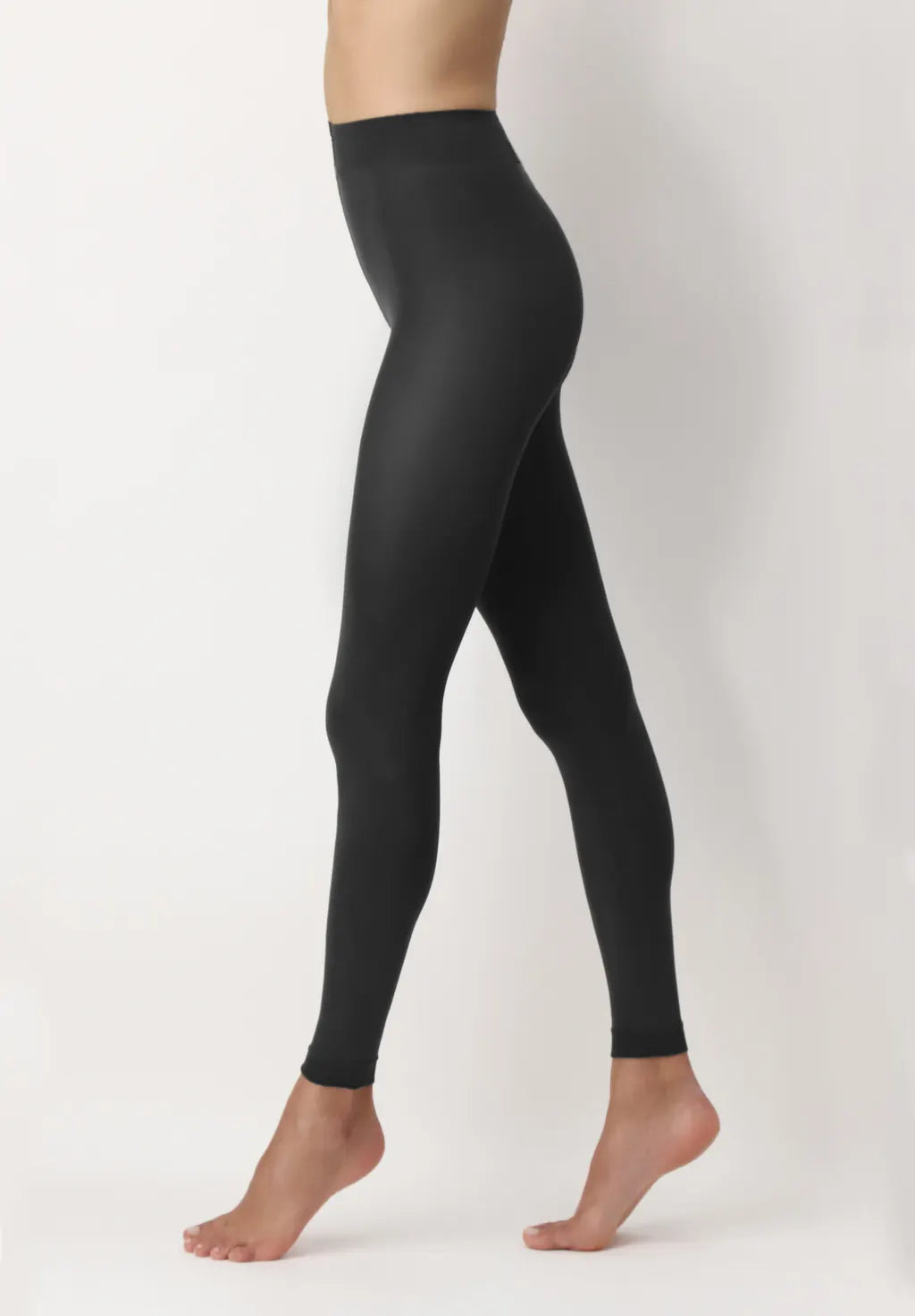 OroblÌ_ All Colors 120 Leggings - Dark grey ultra opaque soft matte footless tights with flat seams, gusset and deep waist band.