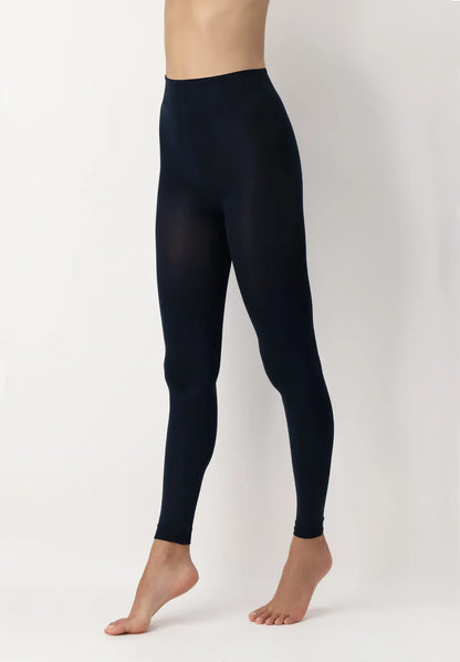 OroblÌ_ All Colors 120 Leggings - Navy blue ultra opaque soft matte footless tights with flat seams, gusset and deep waist band.