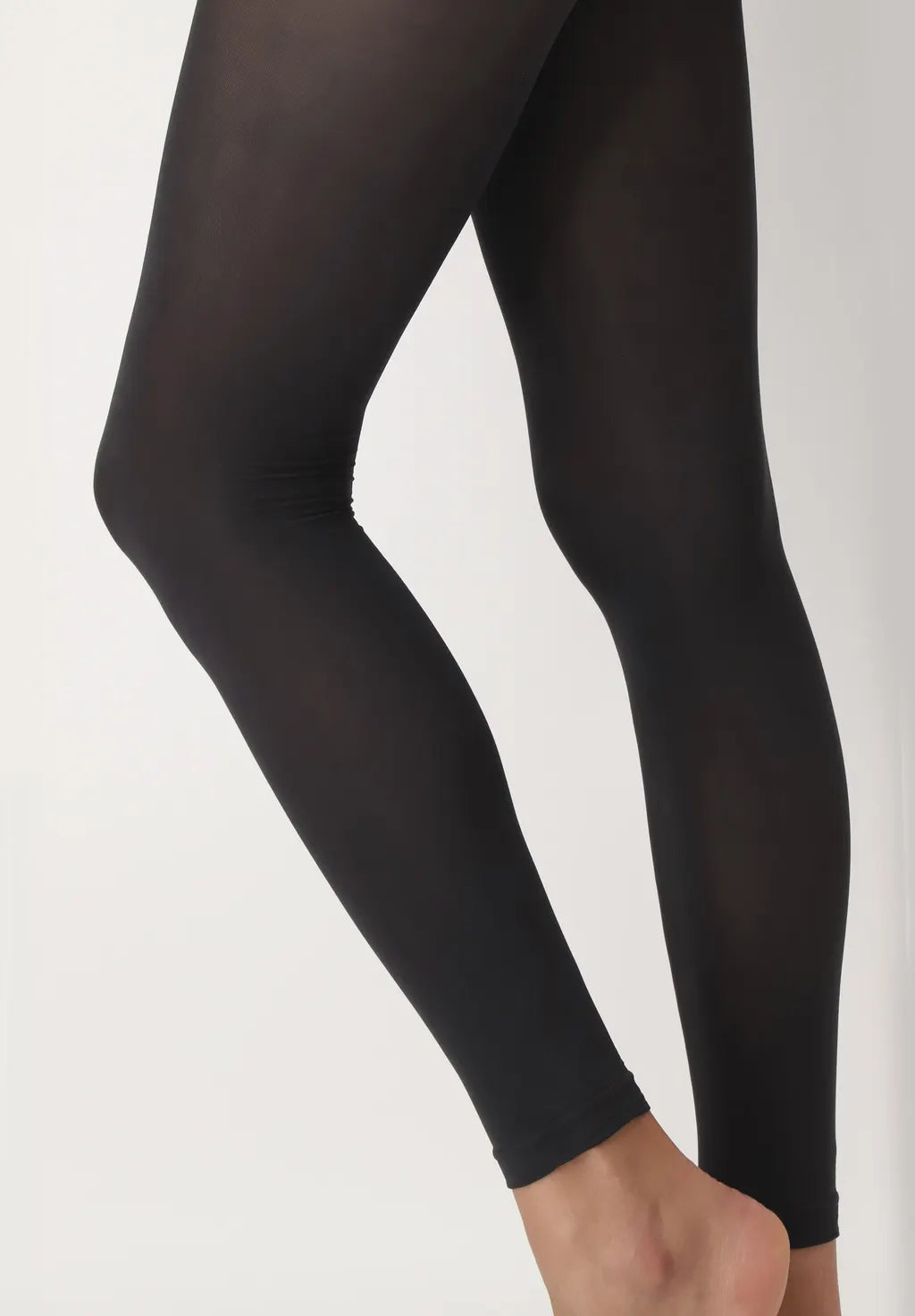 OroblÌ_ All Colors Leggings - Dark grey / anthracite soft matte opaque footless tights with deep comfort waist band, flat seams and gusset.