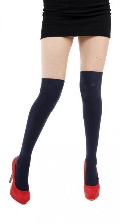 Pamela Mann Black Cotton Over The Knee Sock