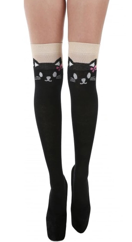 Pamela Mann Cat Over The Knee Socks